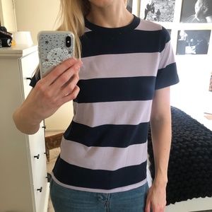 Madewell Purple Stripe Rugby Ringer Tee Size Small